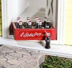 Dollhouse Miniature Cola Bottles and Soda Pop Crate