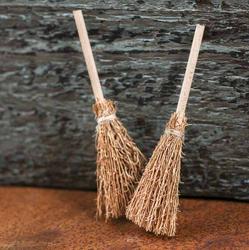 Miniature Natural Straw Brooms