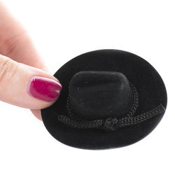 Miniature Black Flocked Cowboy Hat