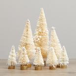 Assorted Frosted Cream Bottle Brush Trees