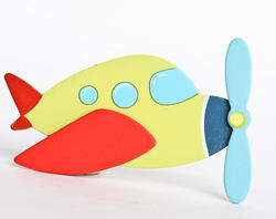 Painted Finished Wooden Airplane Cutout