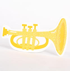 Finished Wood Trumpet Music Instrument Cutout