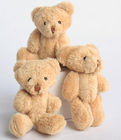 Mini Plush Jointed Tan Teddy Bear - Bears and Bunnies - Doll Making ...