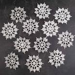 White Glittered Snowflake Ornaments