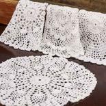 White Round Crocheted Doilies