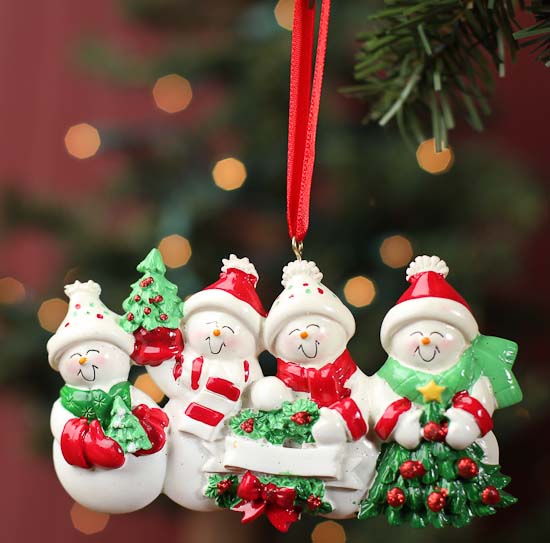 Ready-to-Personalize Snowman Family Ornament - Christmas and Winter ...