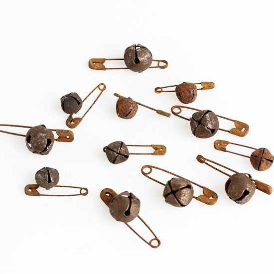 Rusty Tin Safety Pins and Jingle Bells - Doll Accessories - Doll Making ...