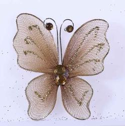 Brown Nylon Artificial Butterflies