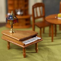 Wood Dollhouse Miniature Baby Grand Piano