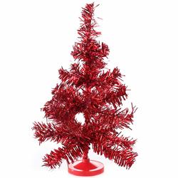 Retro Red Tinsel Christmas Tree