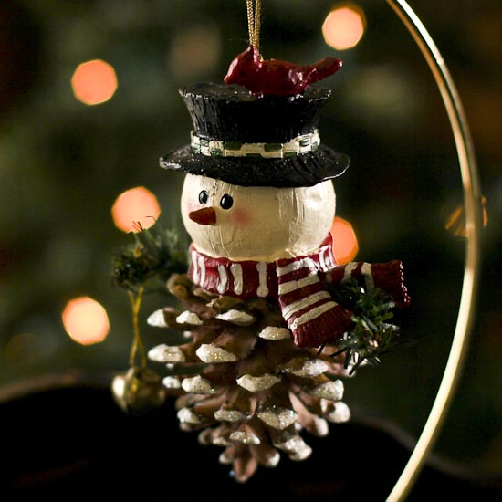 Pinecone Snowman Ornament - Sales - Factory Direct Craft