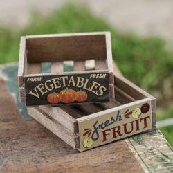 Dollhouse Miniature Connecticut Fruit & Veggies Produce Crate 1:12 Farm Store 