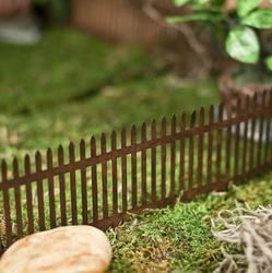Miniature Rustic Tin Picket Fence
