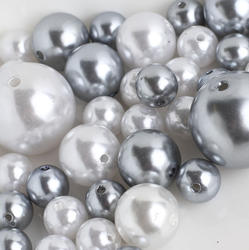 Assorted Silver and White Faux Pearls