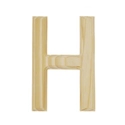 Beveled Unfinished Wood Letter "H"