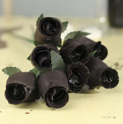 Black Wood Rose Bud Stems