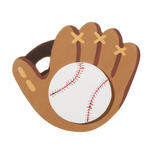 Prepainted Baseball and Glove Wood Cutout