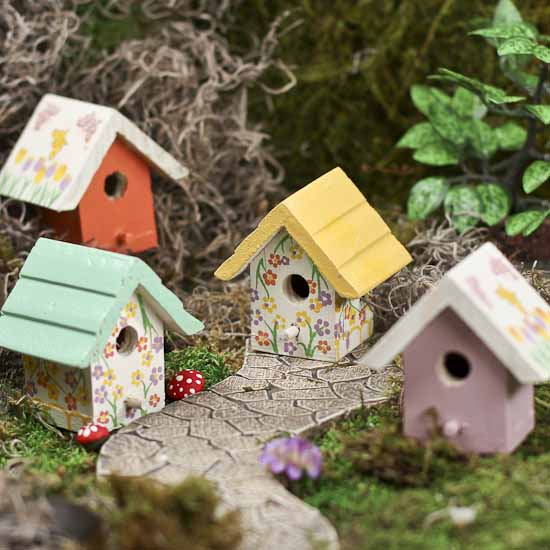 Painted Wood Birdhouse Pick - Picks + Sprays - Floral ...