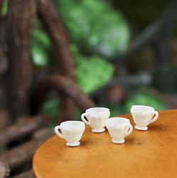 Gracefulvara 17Pcs Clear Cups Tea Wine Ice Cream Cups Set for 1:12 Miniature Dollhouse Accessories 