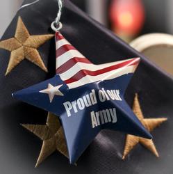 "Proud Of Our Army" Metal Star Ornament