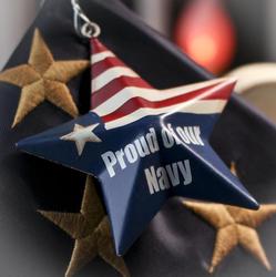 "Proud Of Our Navy" Metal Star Ornament