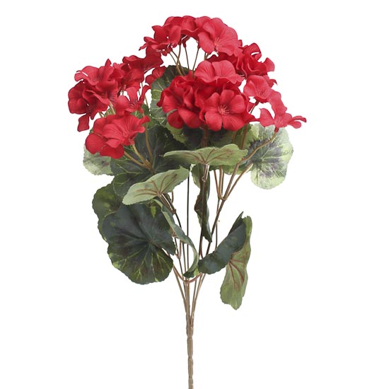 Red Artificial Geranium Bush - Bushes and Bouquets - Floral Supplies ...