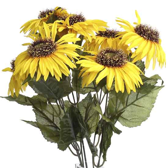 Indian Summer Gold Artificial Sunflower Bush Bushes Bouquets