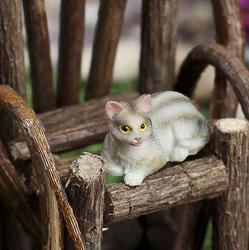 Miniature Dollhouse FAIRY GARDEN Accessories ~ Small Tabby Cat ~ NEW 