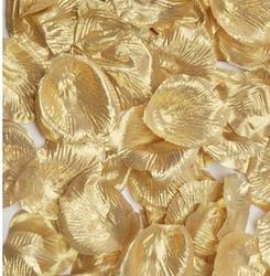 Metallic Gold Artificial Silk Rose Petals
