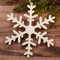 Unfinished Wood Laser Cut Snowflake Ornament