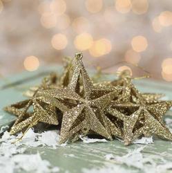 Gold Glittered Star Ornaments