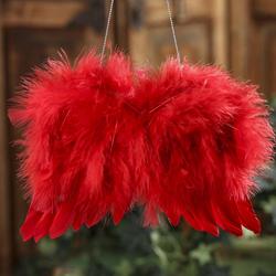 Red Real Feather Angel Wings