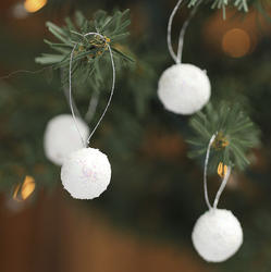 Miniature Iridescent Glitter Snowball Ornaments