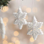 White Sparkling Snowflake Ornaments