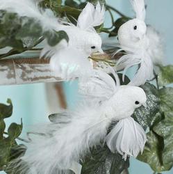 Glittered Artificial Doves
