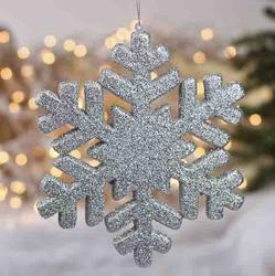 Factory Direct Craft Silver Snowflake Ornament6 Pieces