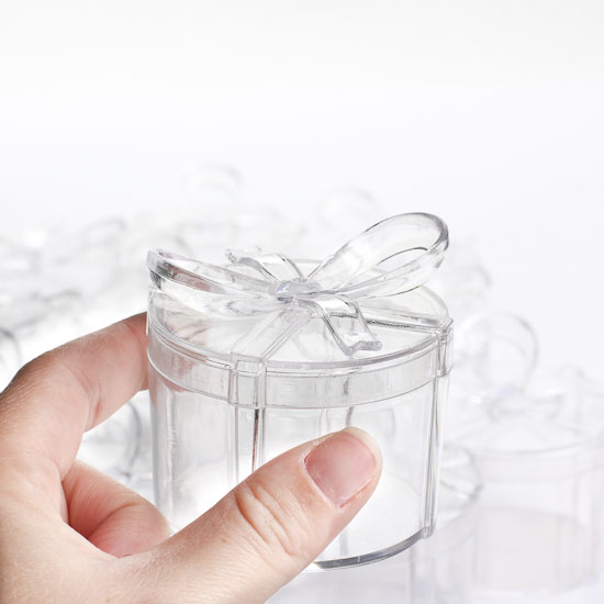 $17.99 - These clear acrylic round favor trinket boxes make it easy to create precious favors for weddings