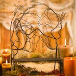 Small Wicked Black Sparkling Halloween Wire Bench