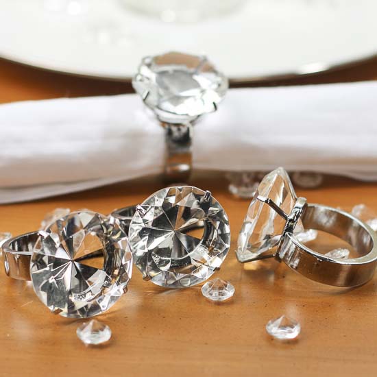 916A 2018 Diamond Designed Napkin Ring 12pcs XMAS Crystal Table 