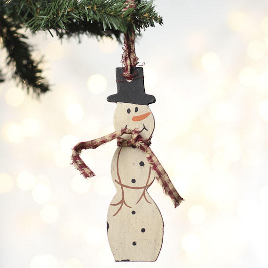 Rustic Wood Snowman Ornament - Christmas Ornaments - Christmas and ...