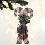Rustic Wooden Double Candy Cane Ornament