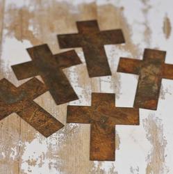 Primitive Rusty Tin Crosses