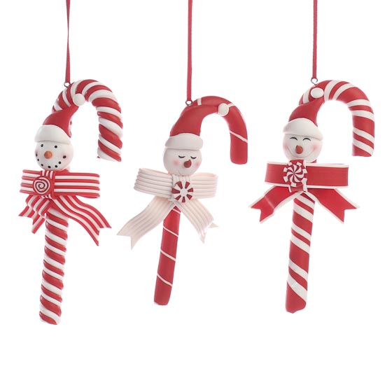 Snowman Candy Cane Ornament - Christmas Ornaments - Christmas and ...