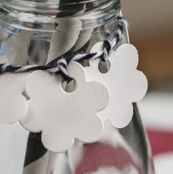 Miniature White Flower Paper Tags