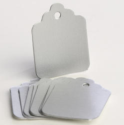 Silver Scalloped Blank Paper Tags