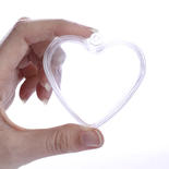 60mm Clear Acrylic Fillable Heart Ornament