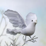 White Flocked Artificial Dove