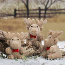 Miniature Flocked Reindeer