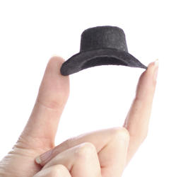 Black Flocked Felt Top Hat