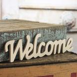 Unfinished Wood "Welcome" Cutout